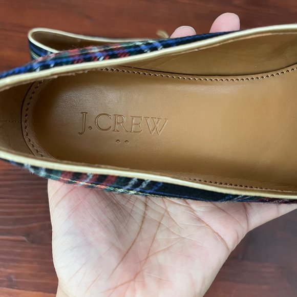 J.Crew Factory Stewart Plaid smoking slippers Size 5 - Picture 6 of 9